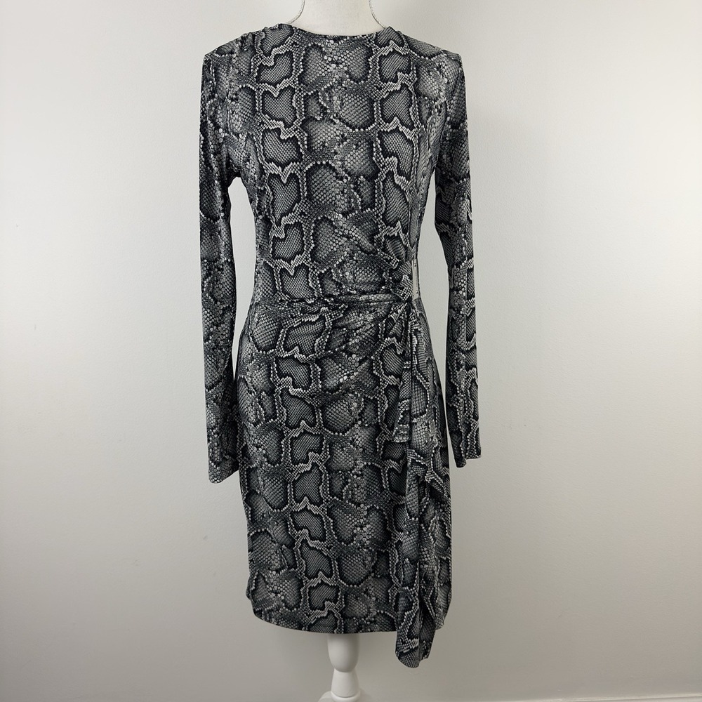 Michael Michael Kors Women's Dress Snake Print Gunmetal Size‎ S NWT